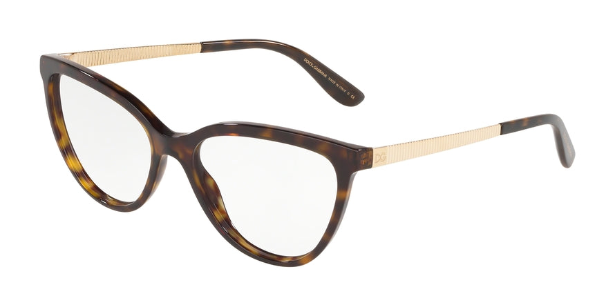 DOLCE & GABBANA DG3315 Cat Eye Eyeglasses 502-HAVANA 55-17-140 - Color Map havana