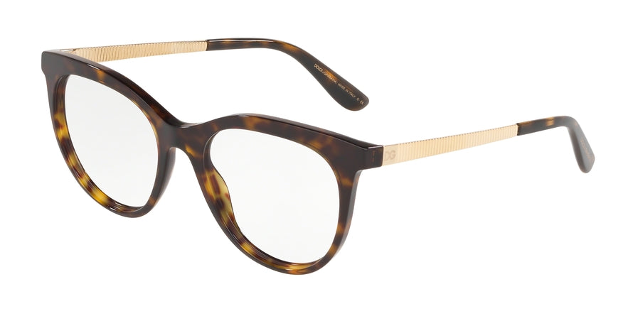 DOLCE & GABBANA DG3316F Cat Eye Eyeglasses 502-HAVANA 52-18-140 - Color Map havana