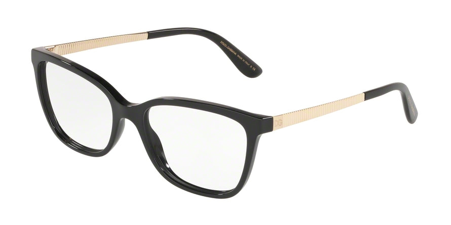 DOLCE & GABBANA DG3317 Rectangle Eyeglasses 501-BLACK 54-17-140 - Color Map black