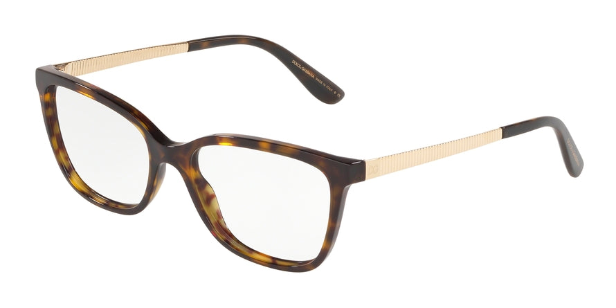 DOLCE & GABBANA DG3317 Rectangle Eyeglasses 502-HAVANA 54-17-140 - Color Map havana