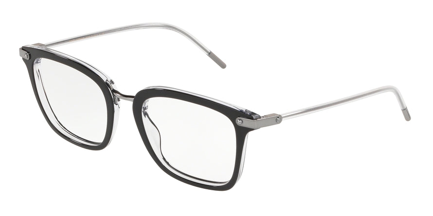 DOLCE & GABBANA DG3319 Square Eyeglasses 675-BLACK ON CRYSTAL 52-20-145 - Color Map black