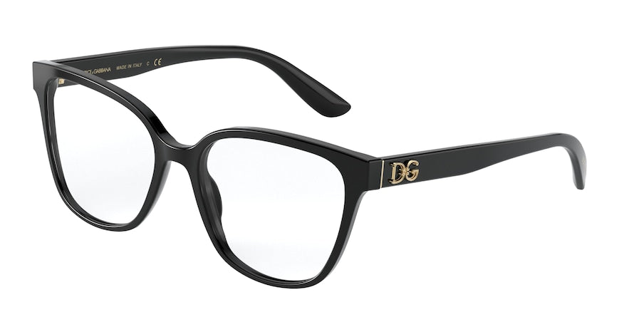 DOLCE & GABBANA DG3321 Square Eyeglasses 501-BLACK 54-17-140 - Color Map black