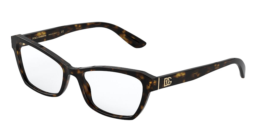 DOLCE & GABBANA DG3328F Rectangle Eyeglasses  502-HAVANA 55-17-140 - Color Map havana