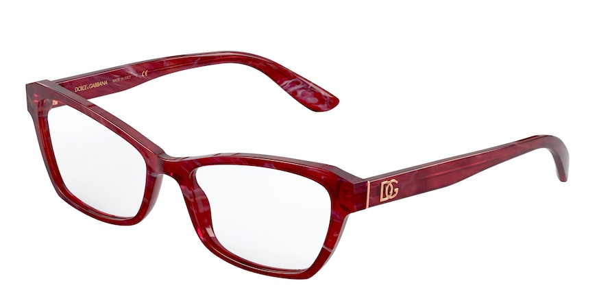 DOLCE & GABBANA DG3328 Rectangle Eyeglasses  3252-BORDEAUX MARBLE 55-17-140 - Color Map bordeaux