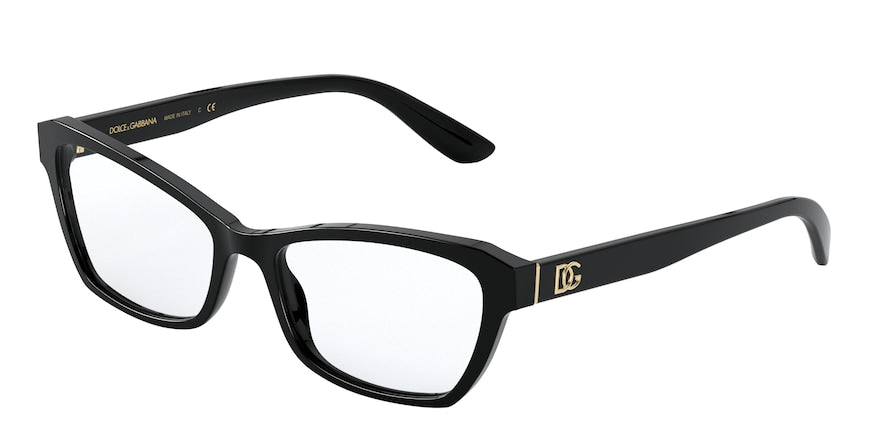 DOLCE & GABBANA DG3328 Rectangle Eyeglasses  501-BLACK 55-17-140 - Color Map black