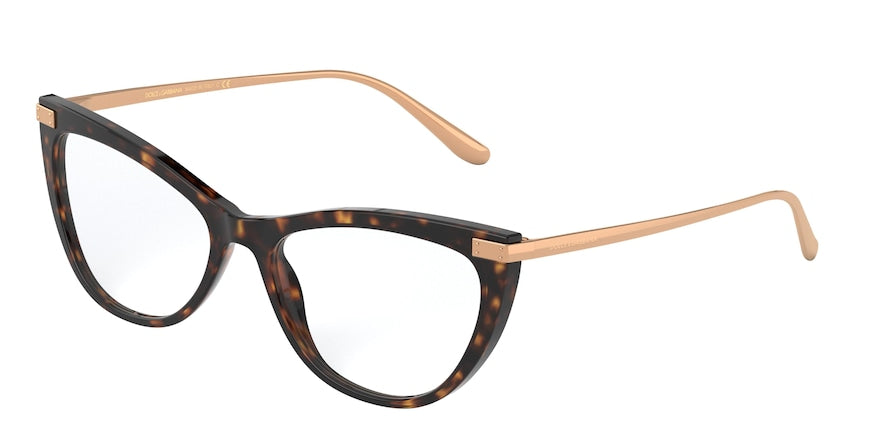 DOLCE & GABBANA DG3329F Cat Eye Eyeglasses 502-HAVANA 55-17-140 - Color Map havana