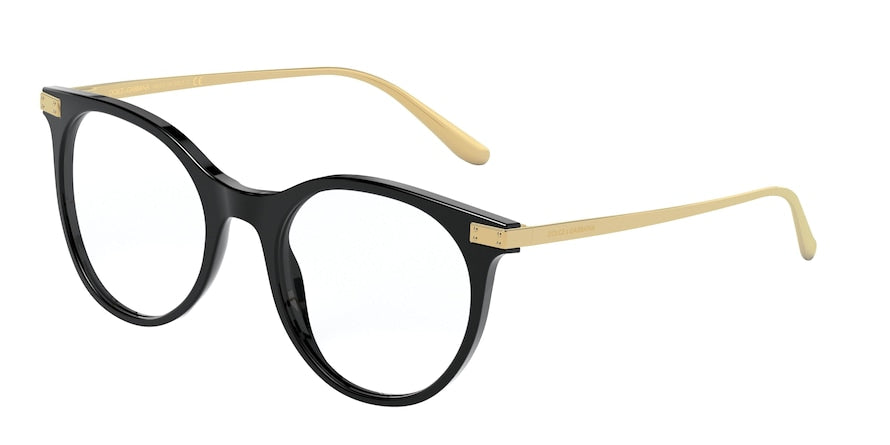DOLCE & GABBANA DG3330F Phantos Eyeglasses 501-BLACK 51-20-140 - Color Map black