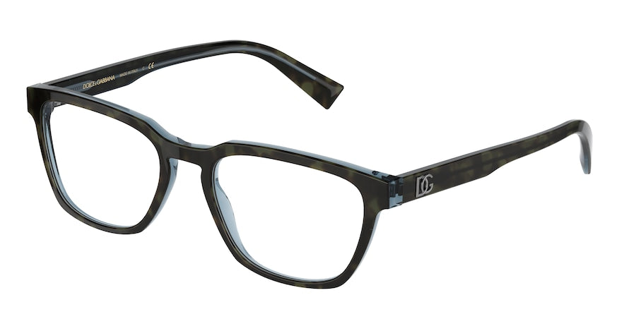 DOLCE & GABBANA DG3333F Rectangle Eyeglasses  3209-HAVANA/BLUE 54-19-145 - Color Map havana