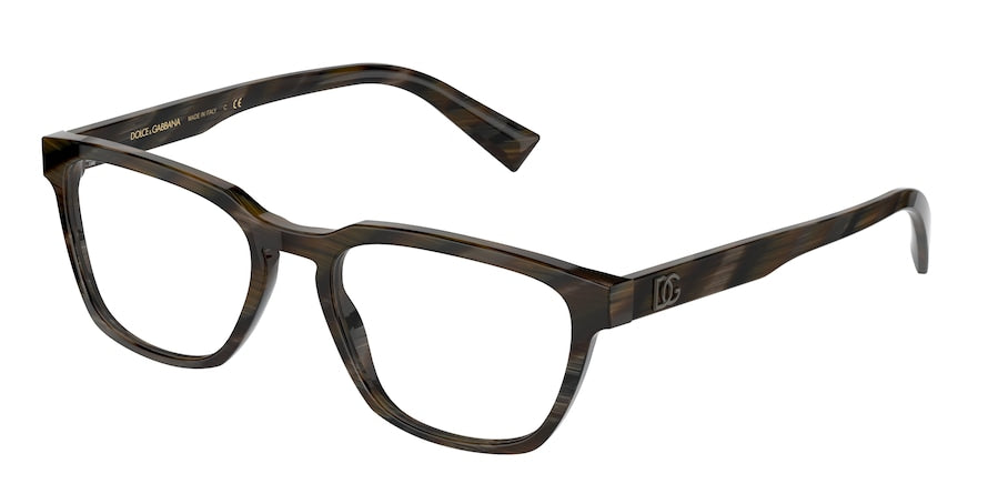 DOLCE & GABBANA DG3333 Rectangle Eyeglasses  3118-BROWN HORN 54-19-145 - Color Map brown
