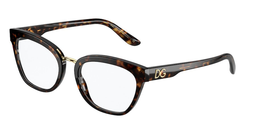 DOLCE & GABBANA DG3335F Square Eyeglasses 502-HAVANA 54-19-145 - Color Map havana