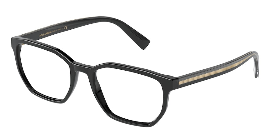 DOLCE & GABBANA DG3338F Irregular Eyeglasses 501-BLACK 56-19-145 - Color Map black