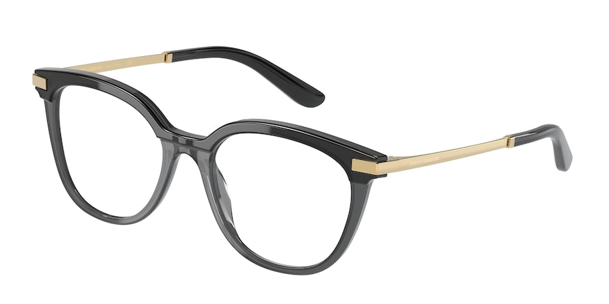DOLCE & GABBANA DG3346F Phantos Eyeglasses  3246-BLACK/TRANSPARENT BLACK 52-18-140 - Color Map black