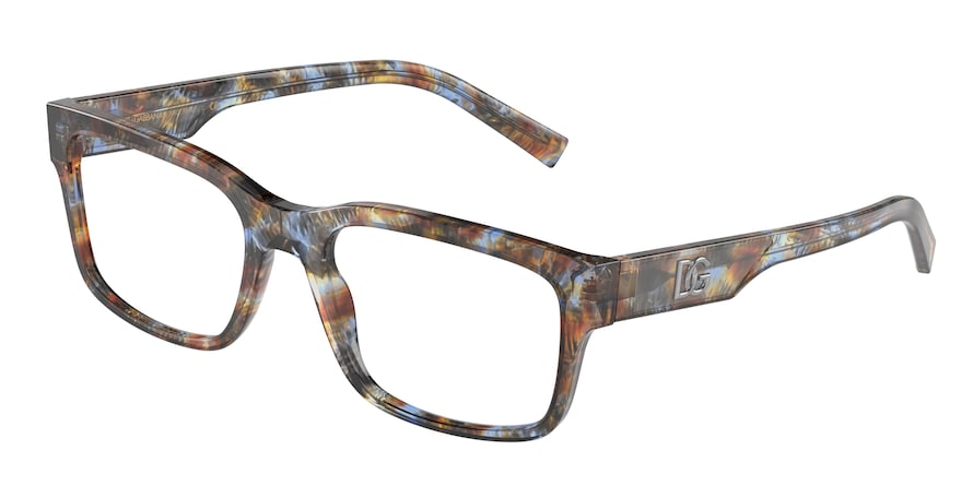 DOLCE & GABBANA DG3352F Rectangle Eyeglasses 3357-BLUE HAVANA 57-20-150 - Color Map blue