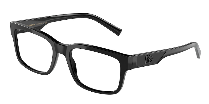 DOLCE & GABBANA DG3352F Rectangle Eyeglasses 501-BLACK 57-20-150 - Color Map black