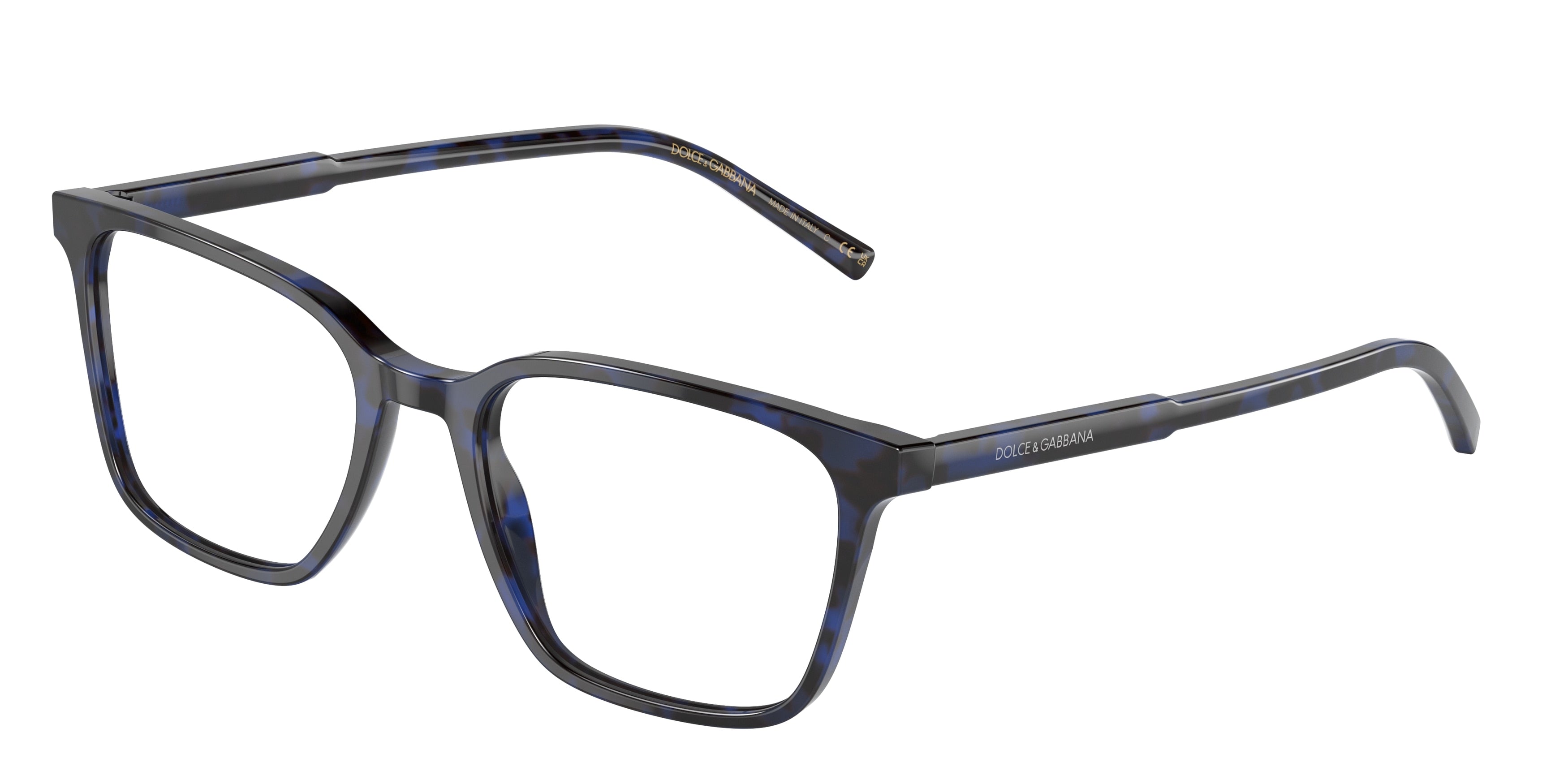 DOLCE & GABBANA DG3365F Square Eyeglasses 3392-Blue Havana 54-145-19 - Color Map Blue