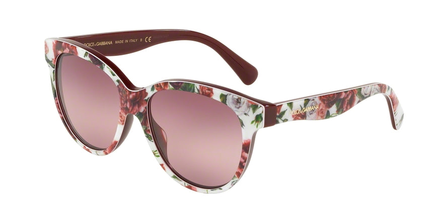 DOLCE & GABBANA MATT SILK DG4176 Round Sunglasses  3194W9-ROSE AND PEONY 49-15-125 - Color Map rose