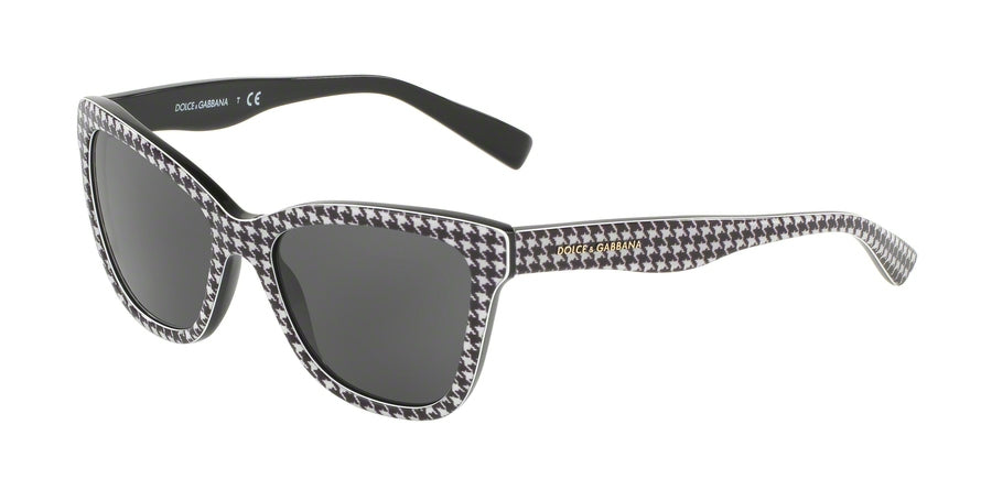 DOLCE & GABBANA DG4237 Cat Eye Sunglasses  307987-BLACK/PRINT PIED DE POULE 47-15-130 - Color Map multi