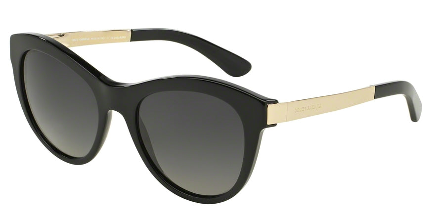 DOLCE & GABBANA DG4243 Round Sunglasses  501/T3-BLACK 53-19-140 - Color Map black