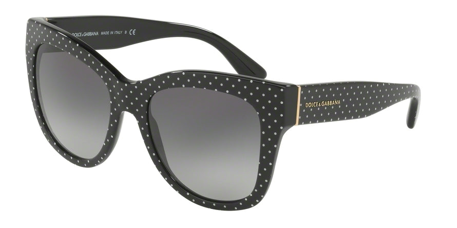 DOLCE & GABBANA DG4270 Square Sunglasses  31268G-POIS WHITE ON BLACK 55-19-140 - Color Map black