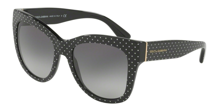 DOLCE & GABBANA DG4270 Square Sunglasses 31268G-POIS WHITE ON BLACK 55-19-140 - Color Map black