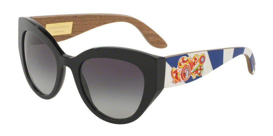 DOLCE & GABBANA DG4278 Cat Eye Sunglasses  501/8G-BLACK 52-21-145 - Color Map black