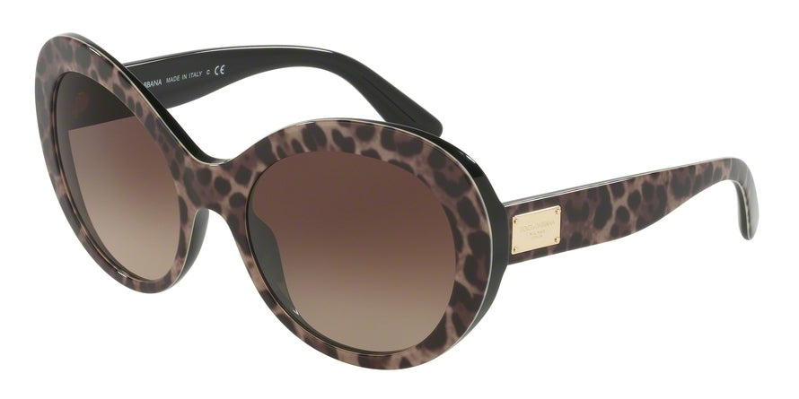 DOLCE & GABBANA DG4295F Oval Sunglasses 199513-LEOPRINT 57-20-140 - Color Map multi