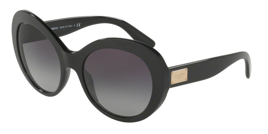 DOLCE & GABBANA DG4295F Oval Sunglasses  501/8G-BLACK 57-20-140 - Color Map black