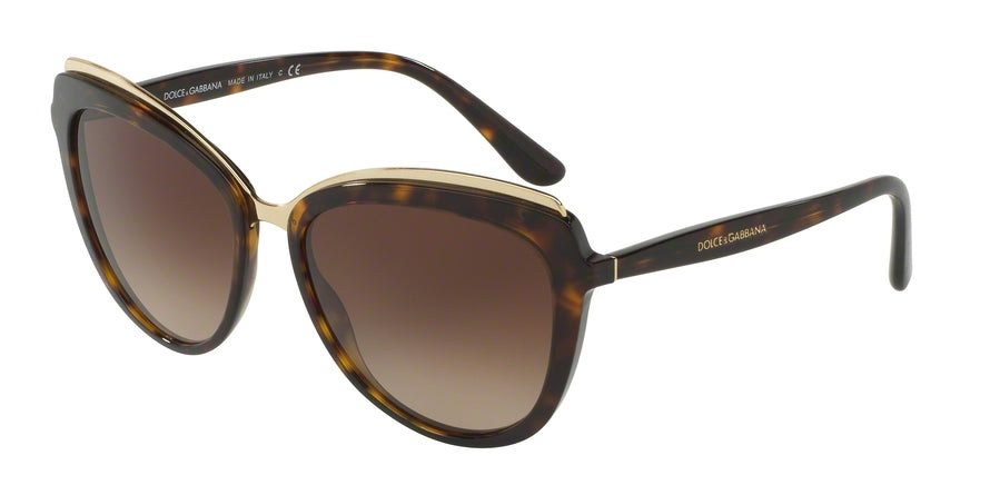 DOLCE & GABBANA DG4304 Cat Eye Sunglasses 502/13-HAVANA 57-17-140 - Color Map havana