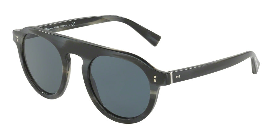 DOLCE & GABBANA DG4306F Round Sunglasses 3117R5-STRIPED BLUE 50-23-145 - Color Map blue