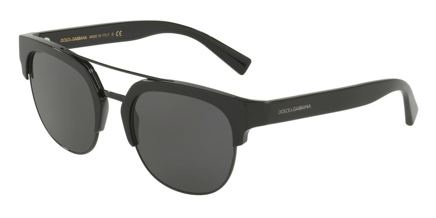 DOLCE & GABBANA DG4317F Square Sunglasses 501/87-BLACK 55-21-145 - Color Map black