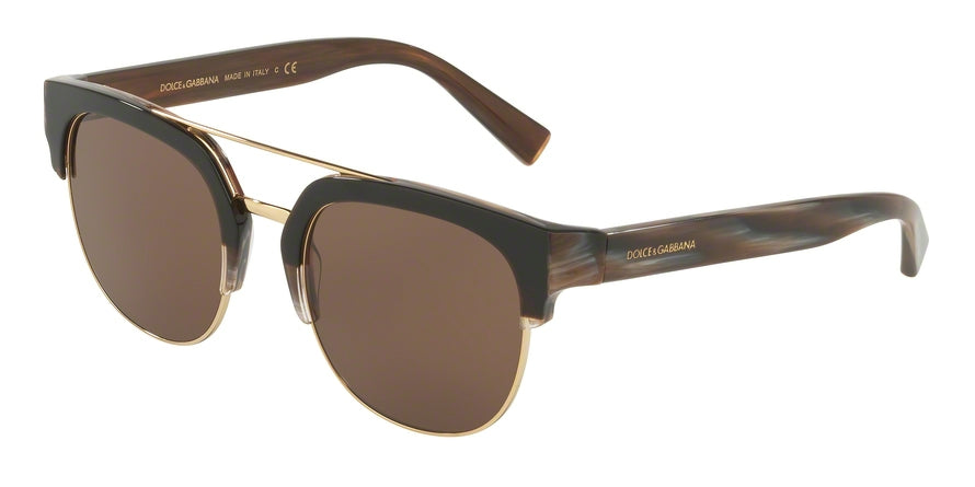 DOLCE & GABBANA DG4317 Square Sunglasses 315873-BROWN GRADIENT BROWN HORN 53-21-145 - Color Map brown