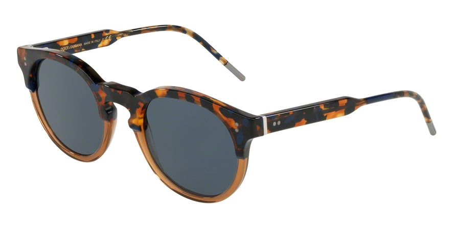 DOLCE & GABBANA DG4329 Phantos Sunglasses 3168R5-BLUE HAVANA/TRANSP BROWN 50-23-145 - Color Map blue