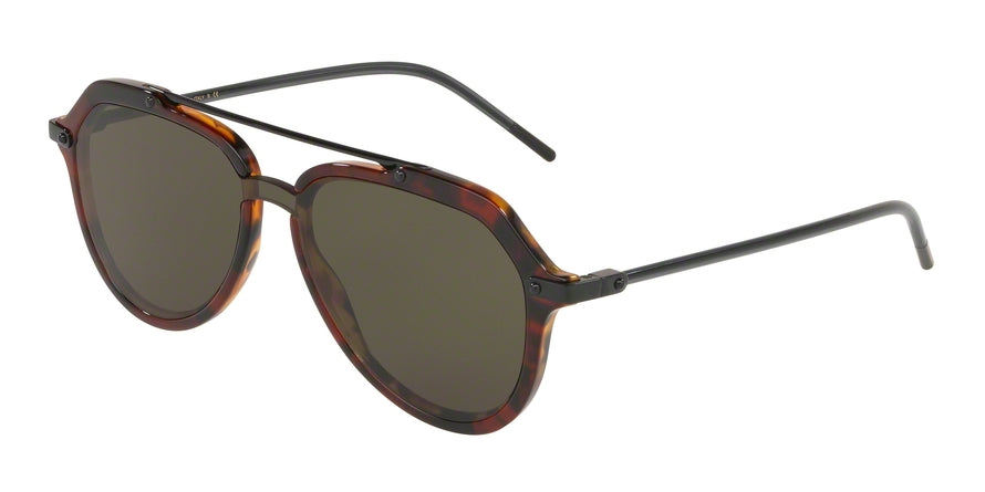 DOLCE & GABBANA DG4330F Pilot Sunglasses 322282-DARK RED HAVANA 22-122-145 - Color Map brown