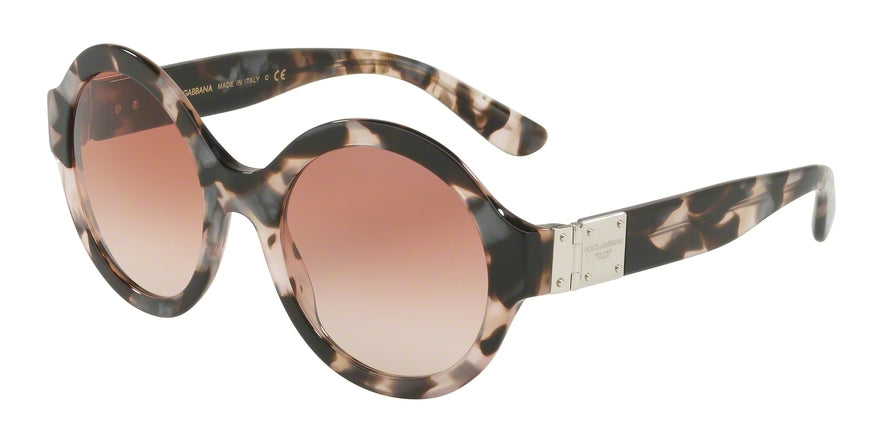 DOLCE & GABBANA DG4331F Round Sunglasses 312013-PEARL GREY HAVANA 53-21-140 - Color Map havana