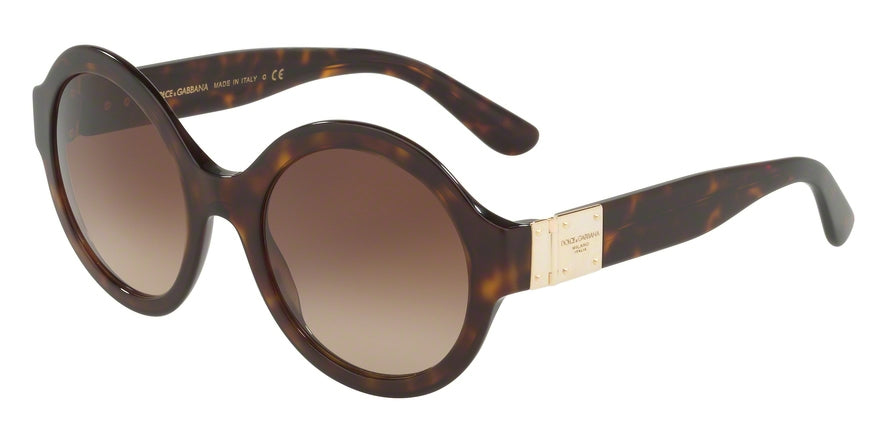 DOLCE & GABBANA DG4331F Round Sunglasses 502/13-HAVANA 53-21-140 - Color Map havana