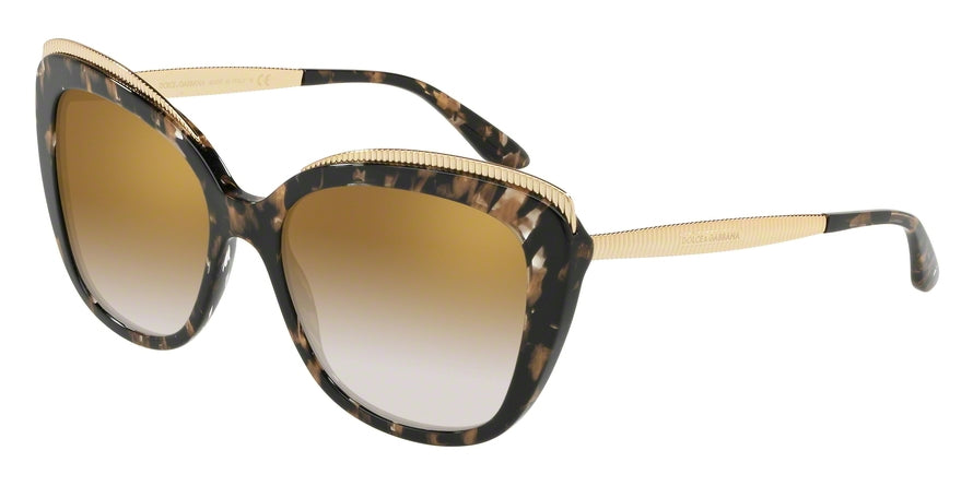 DOLCE & GABBANA DG4332F Butterfly Sunglasses 911/6E-CUBE BLACK/GOLD 57-18-145 - Color Map black