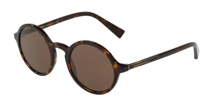 DOLCE & GABBANA DG4342F Round Sunglasses 502/73-HAVANA 49-22-140 - Color Map havana