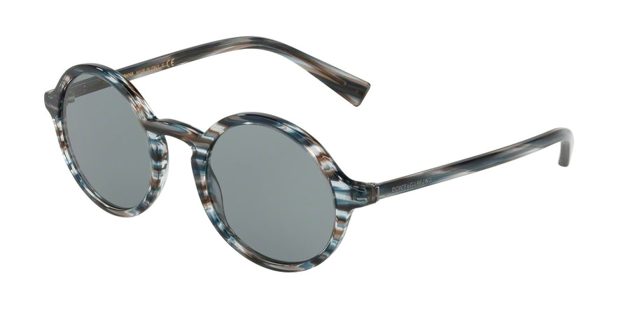 DOLCE & GABBANA DG4342 Round Sunglasses 3188/1-STRIPED BLUE 49-22-140 - Color Map blue
