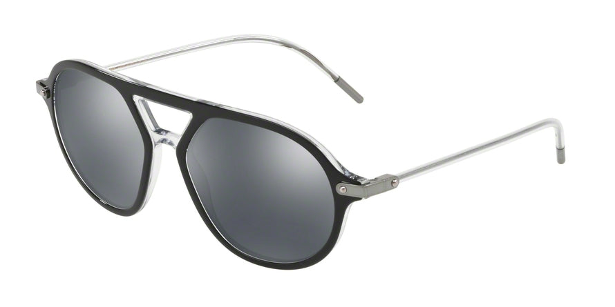 DOLCE & GABBANA DG4343F Pilot Sunglasses 675/6G-TOP BLACK ON CRYSTAL 54-17-145 - Color Map black