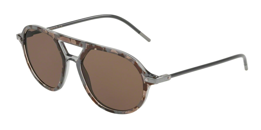 DOLCE & GABBANA DG4343 Pilot Sunglasses 318373-TOP GREY HAVANA ON GREY TRANSP 54-17-145 - Color Map havana