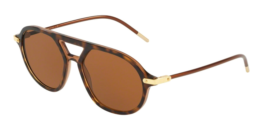 DOLCE & GABBANA DG4343 Pilot Sunglasses 318573-TOP HAVANA ON TRANSP BROWN 54-17-145 - Color Map brown