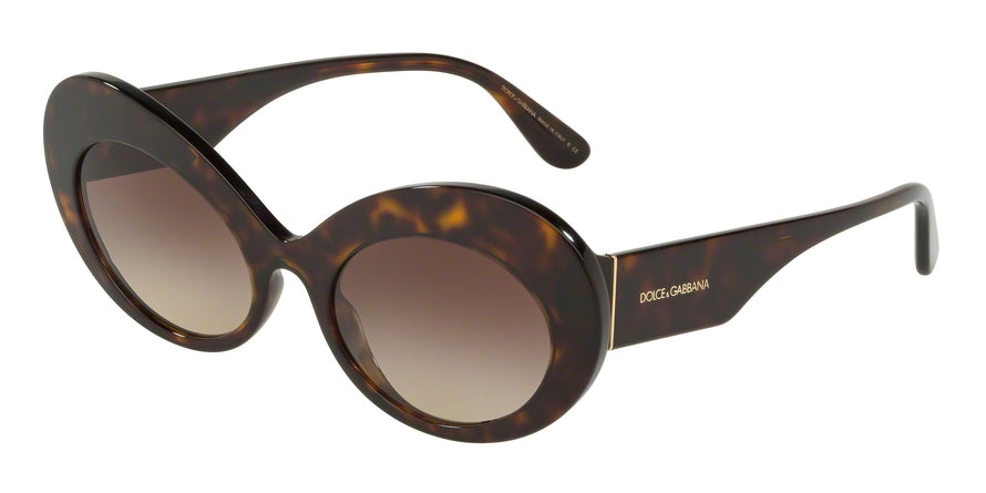 DOLCE & GABBANA DG4345F Oval Sunglasses 502/13-HAVANA 55-20-145 - Color Map havana