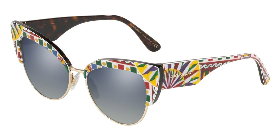 DOLCE & GABBANA DG4346 Cat Eye Sunglasses 32161G-BARROW WHITE ON HAVANA 53-17-145 - Color Map multi