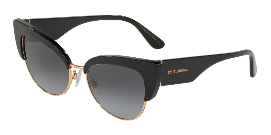 DOLCE & GABBANA DG4346 Cat Eye Sunglasses 501/8G-BLACK 53-17-145 - Color Map black