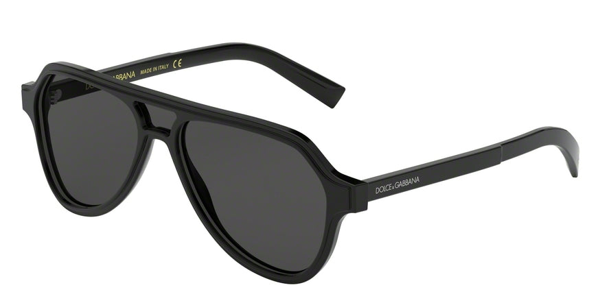 DOLCE & GABBANA DG4355F Pilot Sunglasses 501/87-BLACK 56-15-145 - Color Map black