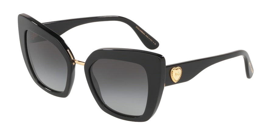 DOLCE & GABBANA DG4359F Rectangle Sunglasses 501/8G-BLACK 52-20-140 - Color Map black