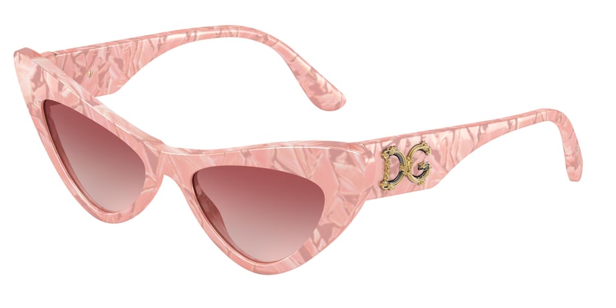 DOLCE & GABBANA DG4368 Cat Eye Sunglasses 323113-MADREPERLA PINK 52-18-145 - Color Map pink
