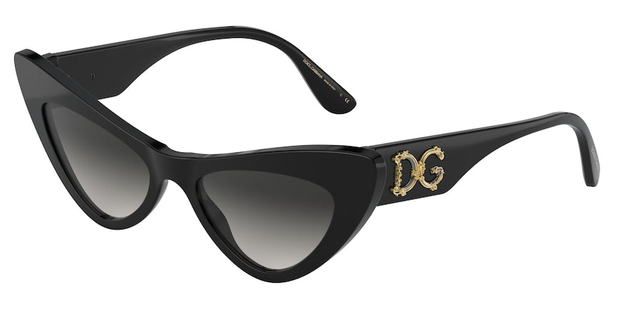 DOLCE & GABBANA DG4368 Cat Eye Sunglasses 501/8G-BLACK 52-18-145 - Color Map black