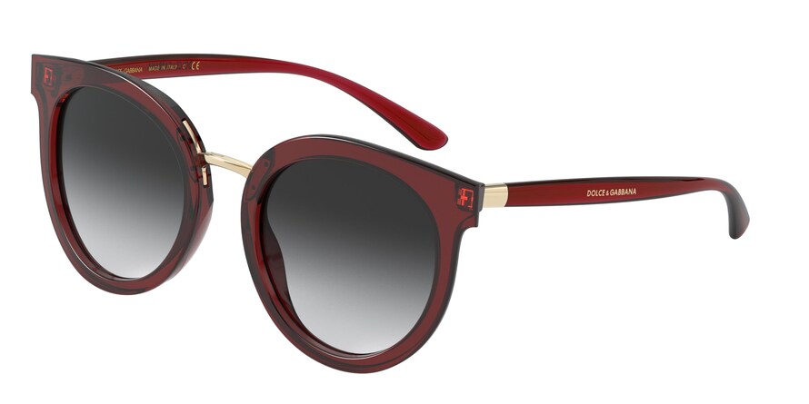 DOLCE & GABBANA DG4371F Phantos Sunglasses 550/8G-TRANSPARENT RED 52-22-140 - Color Map red