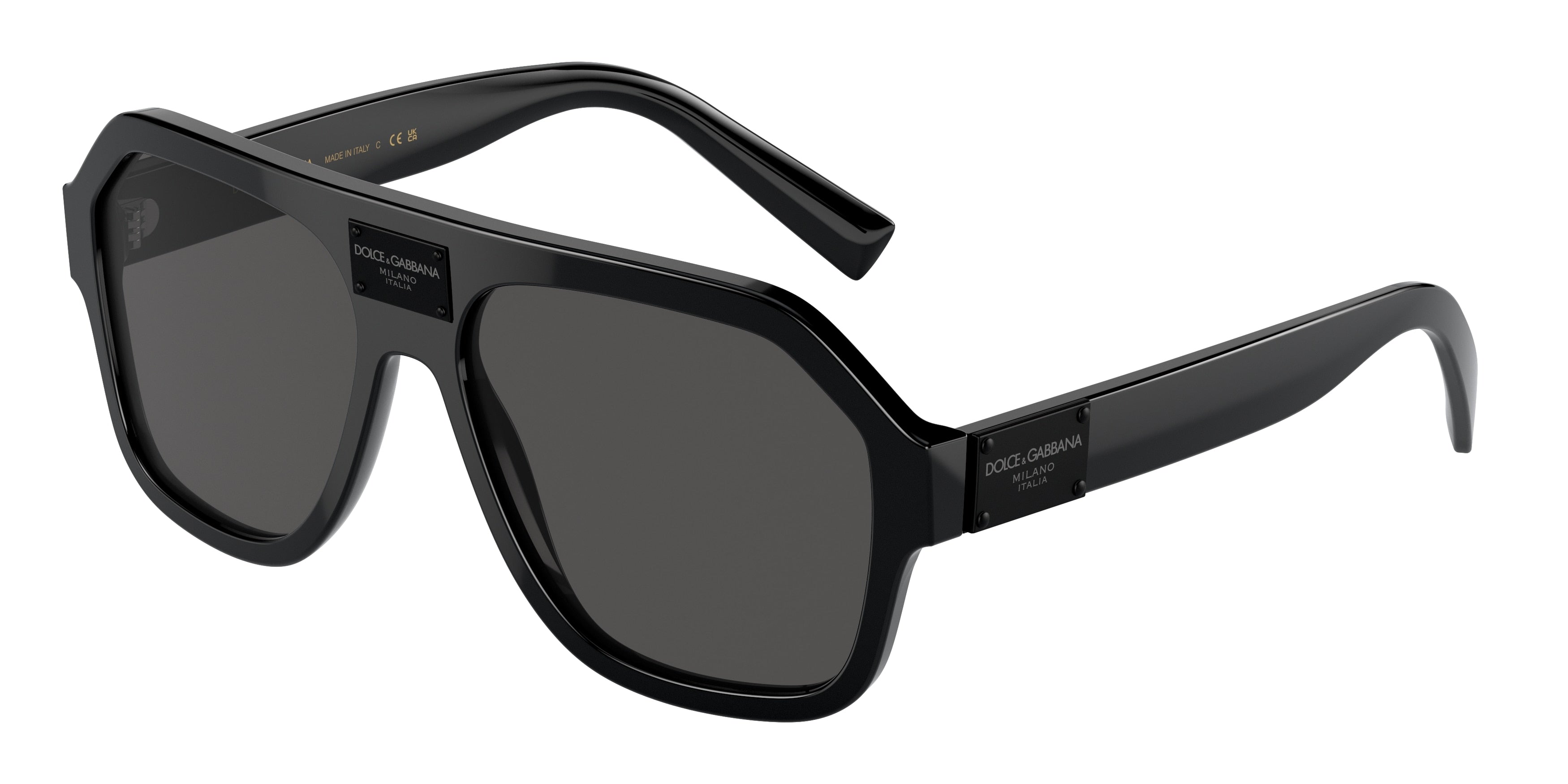 DOLCE & GABBANA DG4433F Pilot Sunglasses 501/87-Black 58-145-16 - Color Map Black